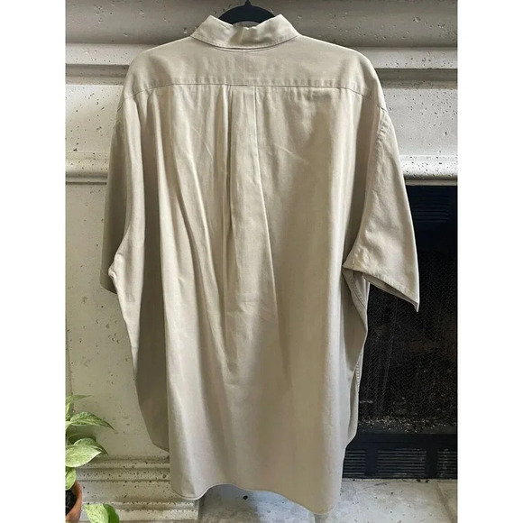 Polo Ralph Lauren Men's Polo Button Down Short Shirt XL Biege 100% Cotton fishin - Picture 2 of 7